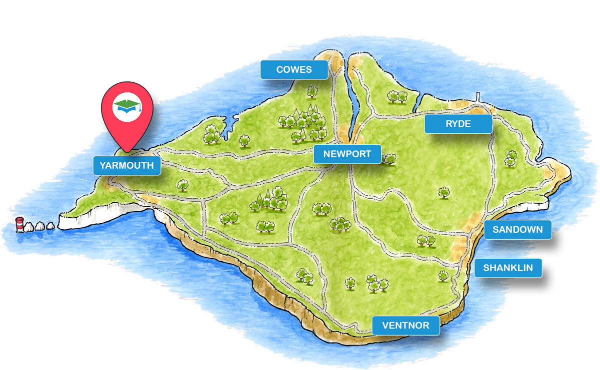 School trip Isle of Wight location map for Yarmouth Castle